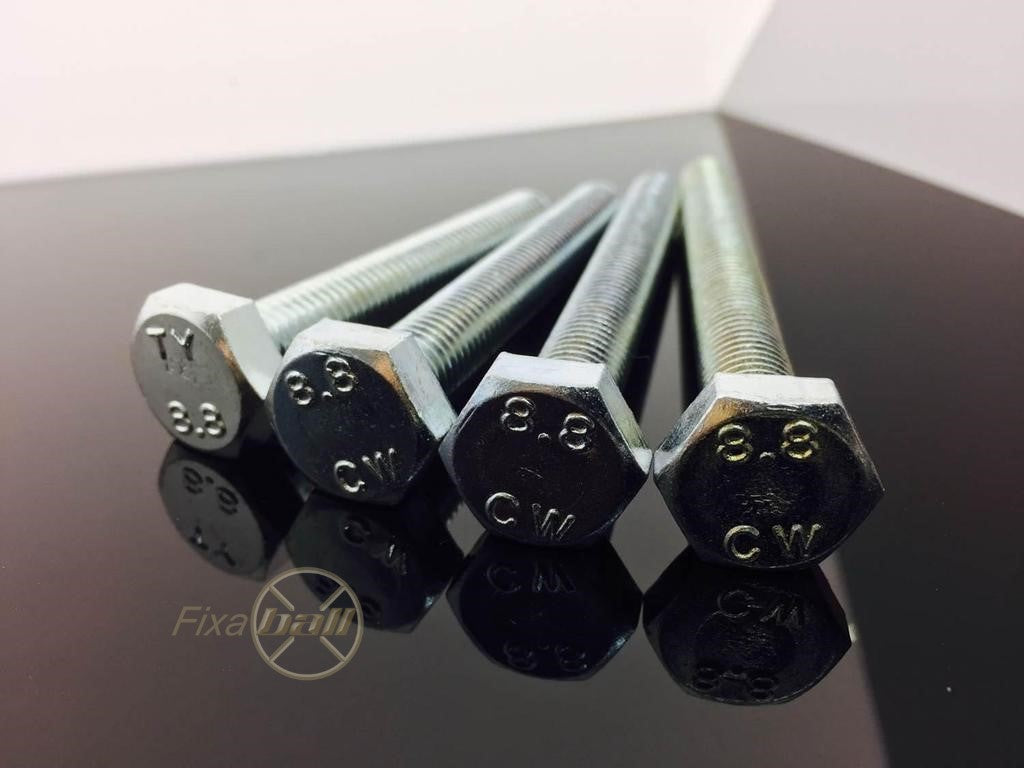 M10 x Under 55mm Hex Set Screw High Tensile 8.8 Zinc DIN933 – Fixaball Ltd.  Fixings and Fasteners UK